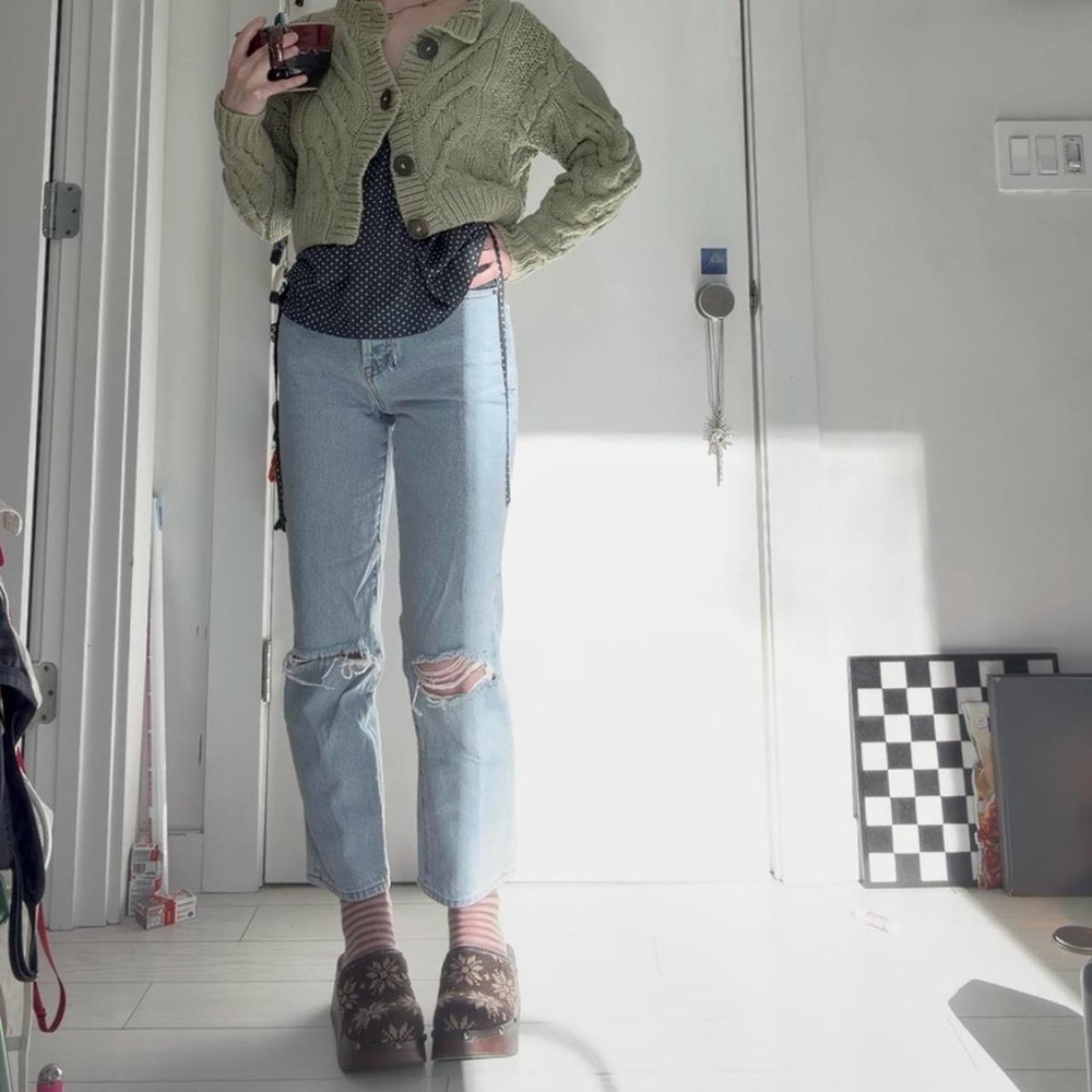 High rise straight mom jeans
